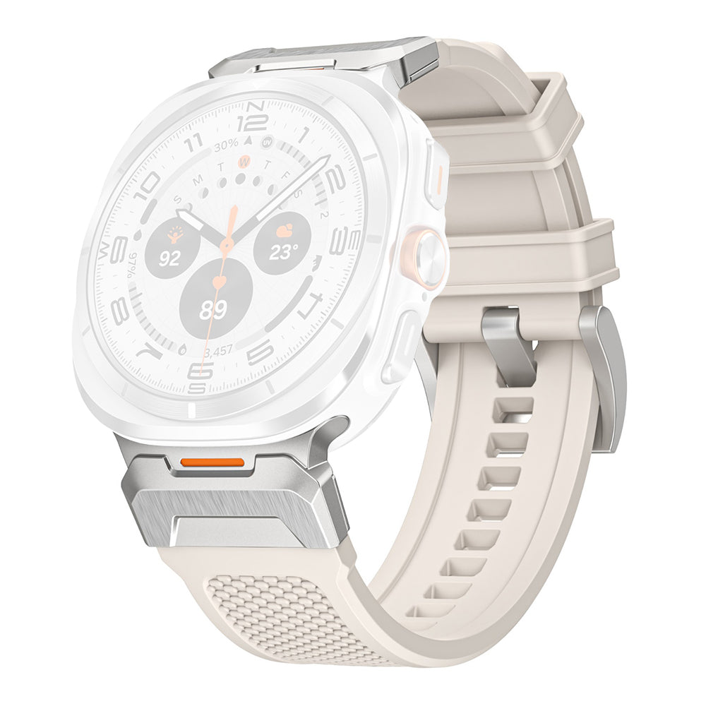 Cinta Techsuit W068 para Samsung Galaxy Watch Ultra, Branca Prateada