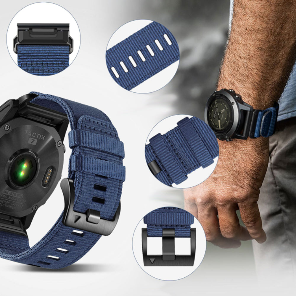 Curea Techsuit W070 para Garmin Watch Fenix / Forerunner / Approach Series, 22mm, Preta
