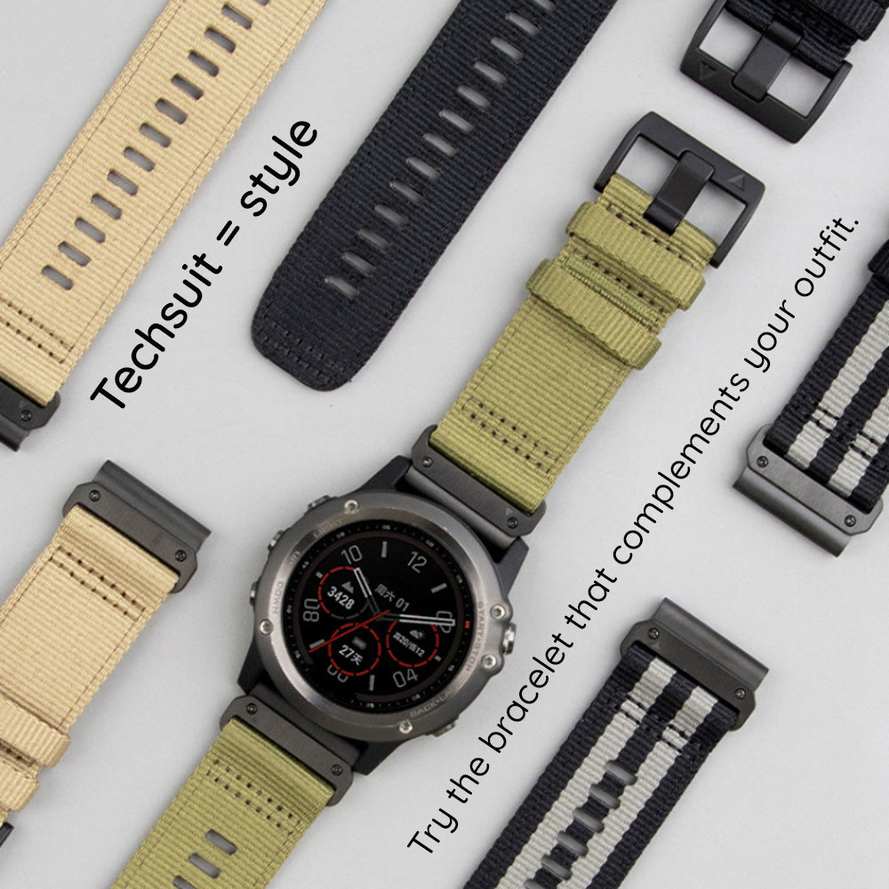 Cinta Techsuit W070 para Garmin Watch Fenix Series, 26mm, Laranja
