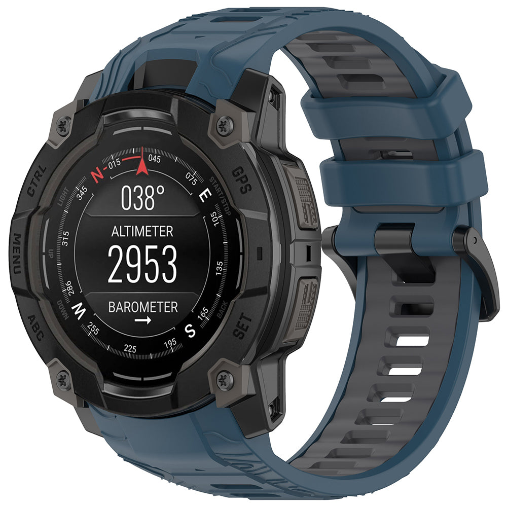 Curea Techsuit W077 para Garmin Instinct 3 45mm Solar / Instinct 3 45mm, Azul-marinho