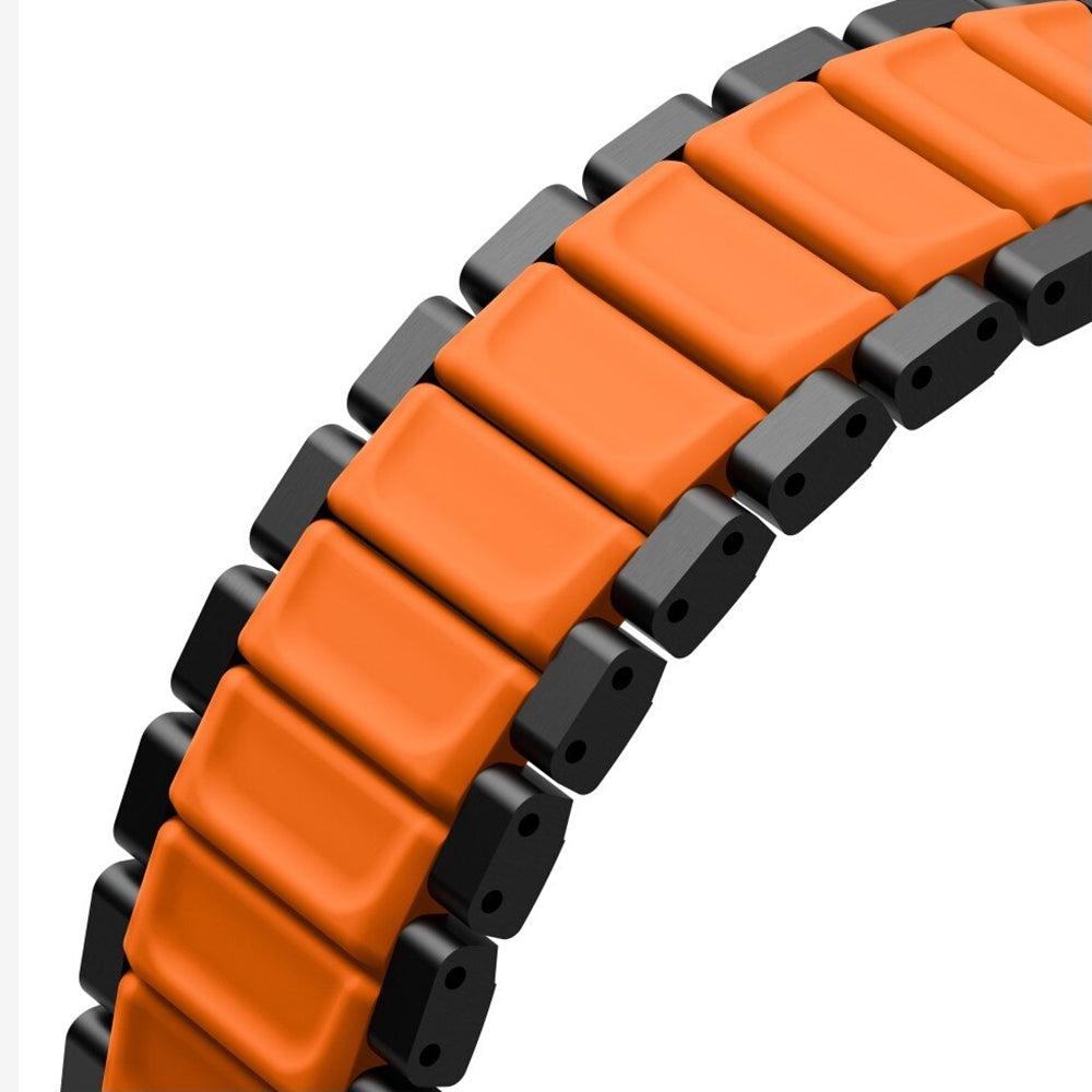Correia UNIQ Strova Flex para Apple Watch 49mm / 46mm / 45mm / 44mm / 42mm Series, Preta Laranja