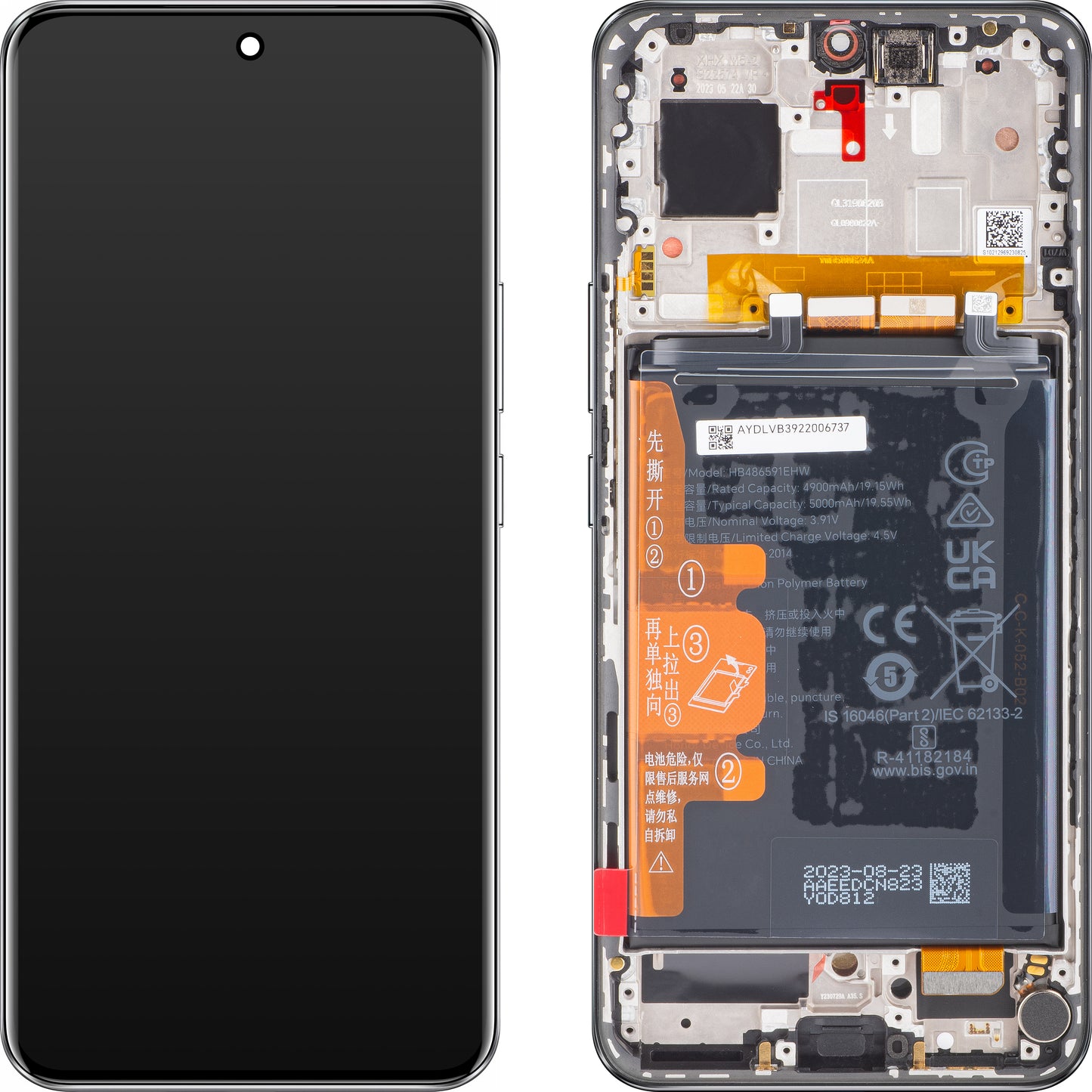 Ecrã tátil Honor 90, com moldura e bateria, preto meia-noite, Service Pack 0235AGDN