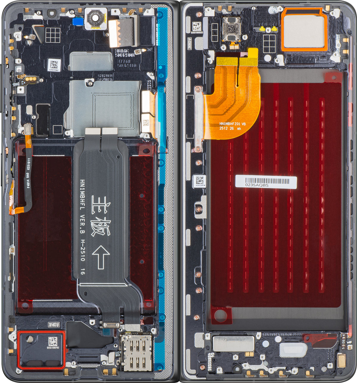 Display com Touchscreen Honor Magic V5, com Moldura, Sub Inner, Preto, Service Pack 0235AQBS