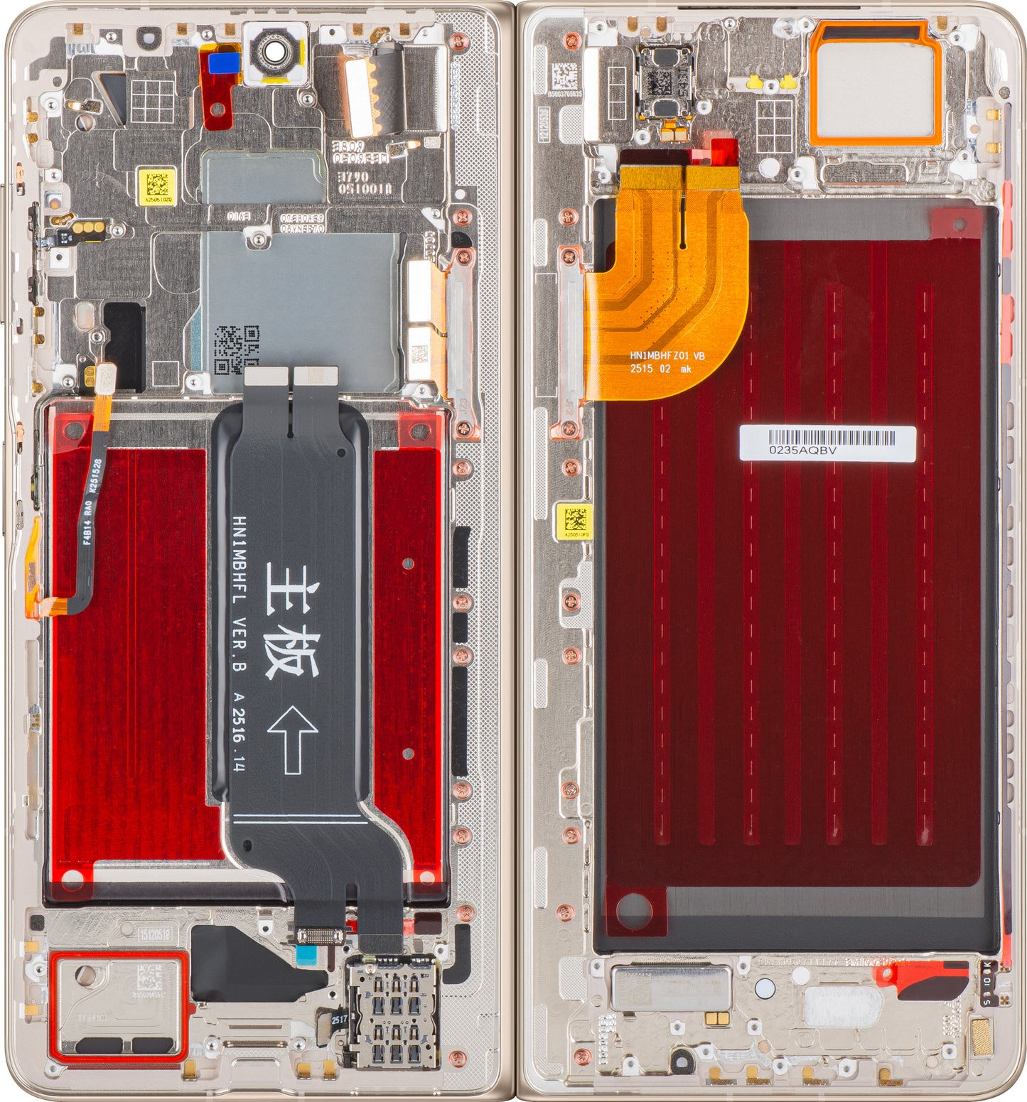 Display com Touchscreen Honor Magic V5, com Moldura, Sub Inner, Branco (Ivory White), Service Pack 0235AQBV