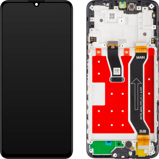 Visor com ecrã tátil Huawei nova Y72, com moldura, preto, Service Pack 02356ACK