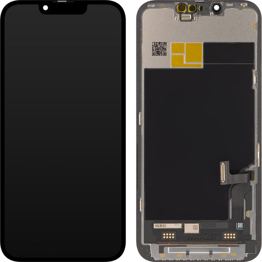 Ecrã tátil JK para Apple iPhone 13, com moldura, versão móvel OLED IC, preto
