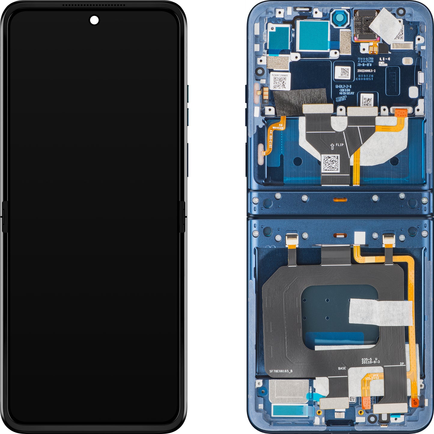 Display com Touchscreen Motorola Razr 2025 / Razr 60, com Moldura, Sub Inner, Azul-marinho (Gibraltar Sea), Service Pack 5D68C29965