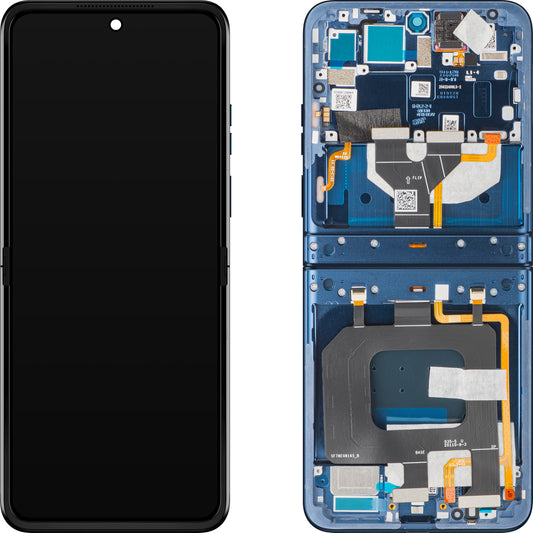 Display com Touchscreen Motorola Razr 2025 / Razr 60, com Moldura, Sub Inner, Azul-marinho (Gibraltar Sea), Service Pack 5D68C29965