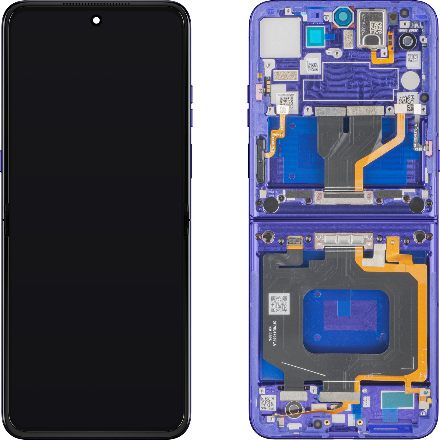 Ecrã com Touchscreen Motorola Razr Ultra 2026 / Razr 70 Ultra, com Moldura, Sub Inner, Azul (Pantone Orient Blue) Service Pack 5D68C32859
