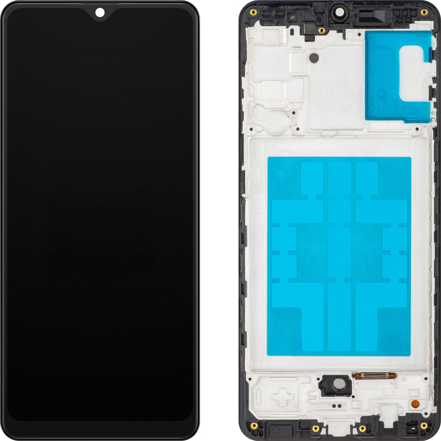 Display com Touchscreen MP compatível com Samsung Galaxy A31 A315, com Moldura, Preto