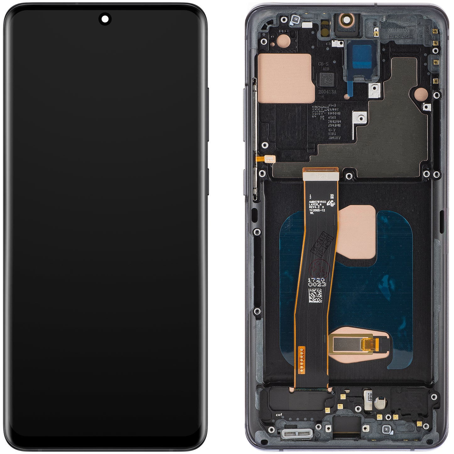 Display com Touchscreen MP compatível com Samsung Galaxy S20 Ultra G988, com Moldura, Versão OLED, Preto