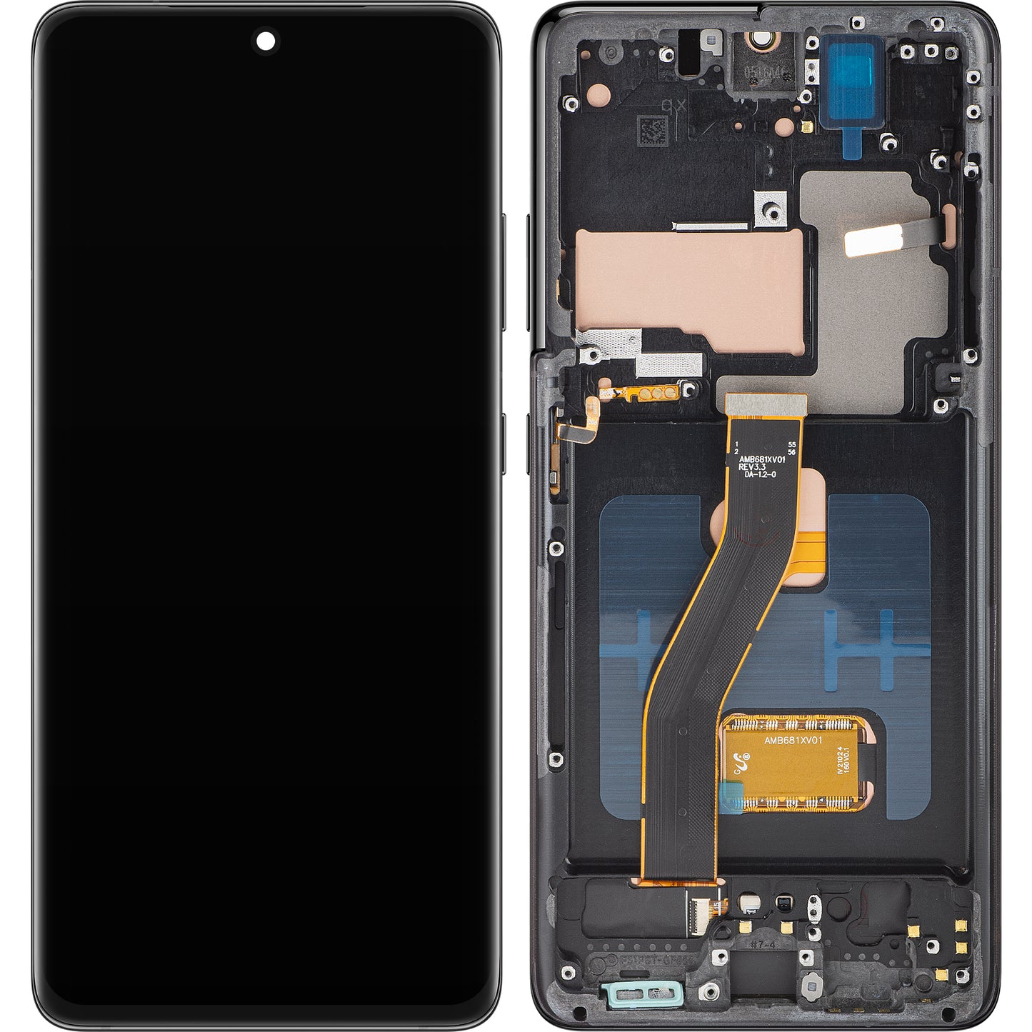 Display com Touchscreen MP compatível com Samsung Galaxy S21 Ultra 5G G998, com Moldura, Versão OLED, Preto