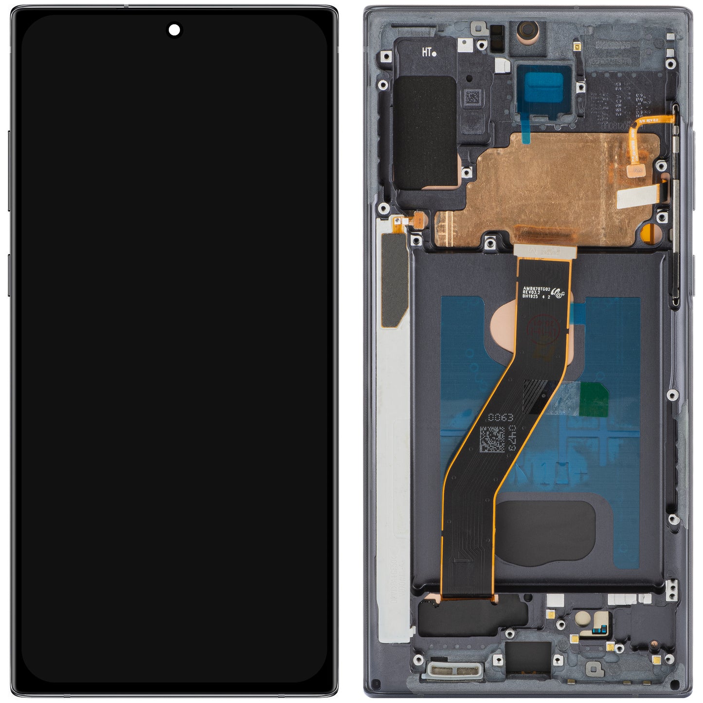 Display com Touchscreen MP compatível com Samsung Galaxy Note 10+ N975, com Moldura, Versão OLED, Preto