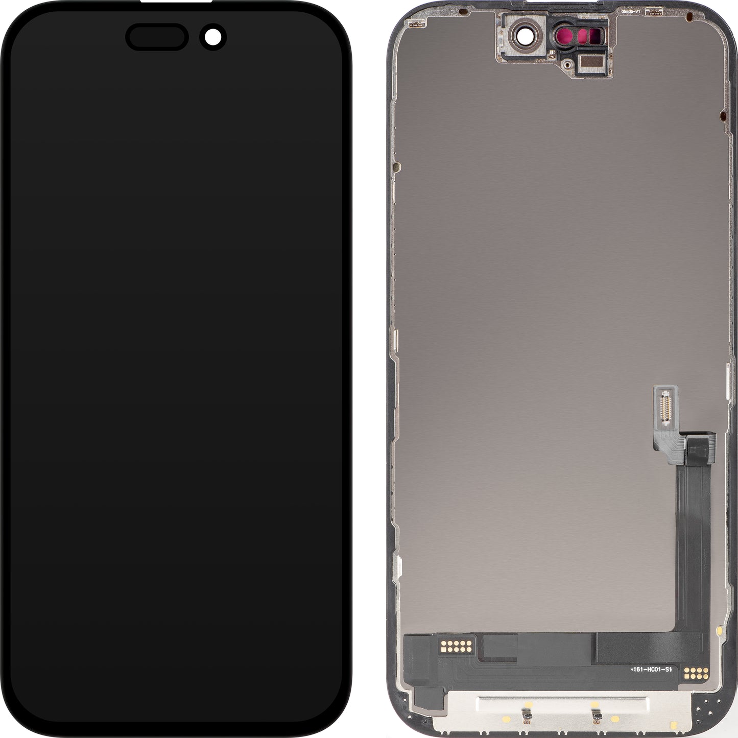 Display com Touchscreen MP compatível com Apple iPhone 16, com Moldura, Versão OLED FHD Diagnóstico, Preto