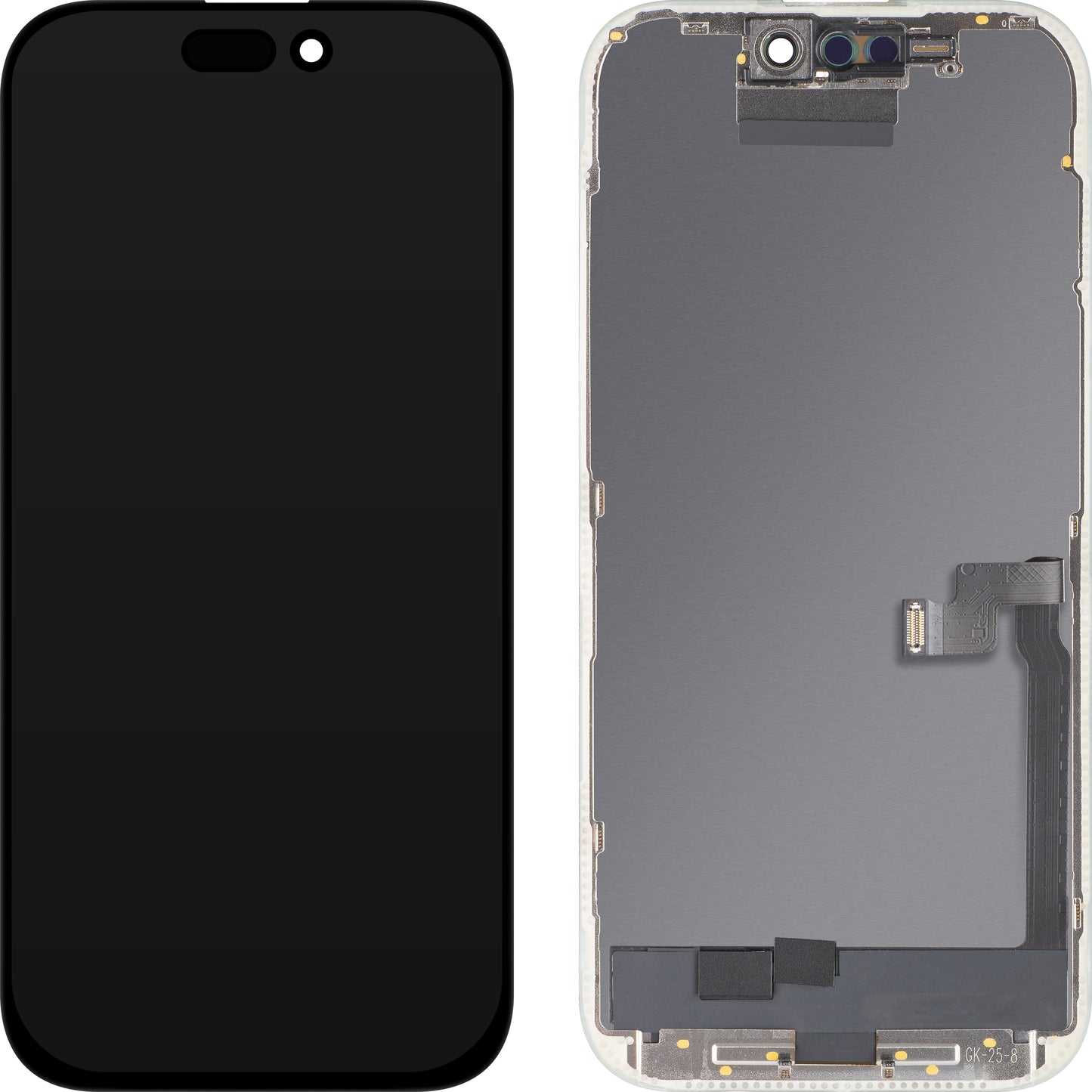 Display com Touchscreen MP compatível com Apple iPhone 16 Pro, com Moldura, Versão OLED FHD Diagnóstico, Preto