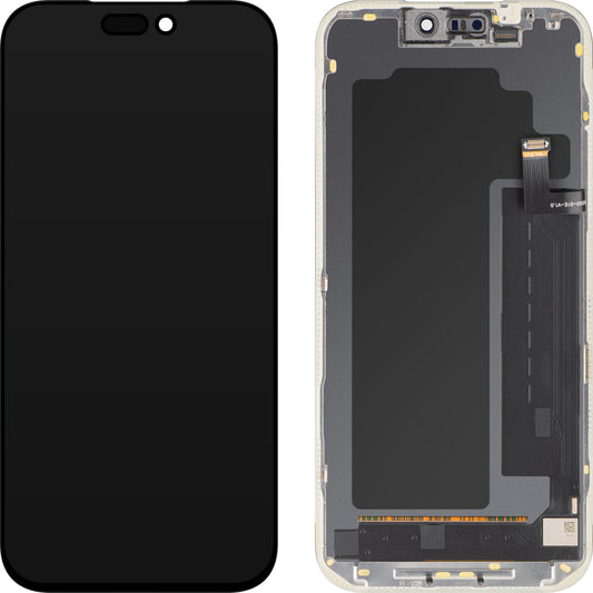 Ecrã com Touchscreen MP compatível com Apple iPhone 17 Pro Max, com Moldura, Versão OLED FHD IC Movable, Preto