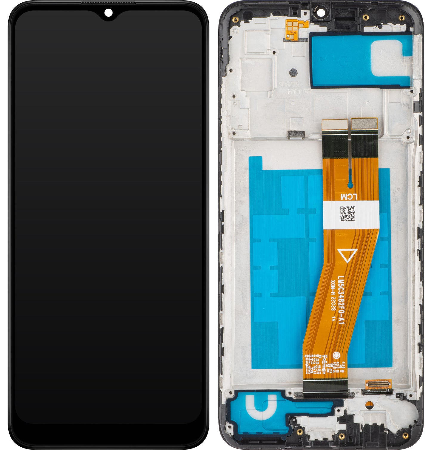 Ecrã tátil MP compatível com Samsung Galaxy A03 A035, com moldura, versão F, preto