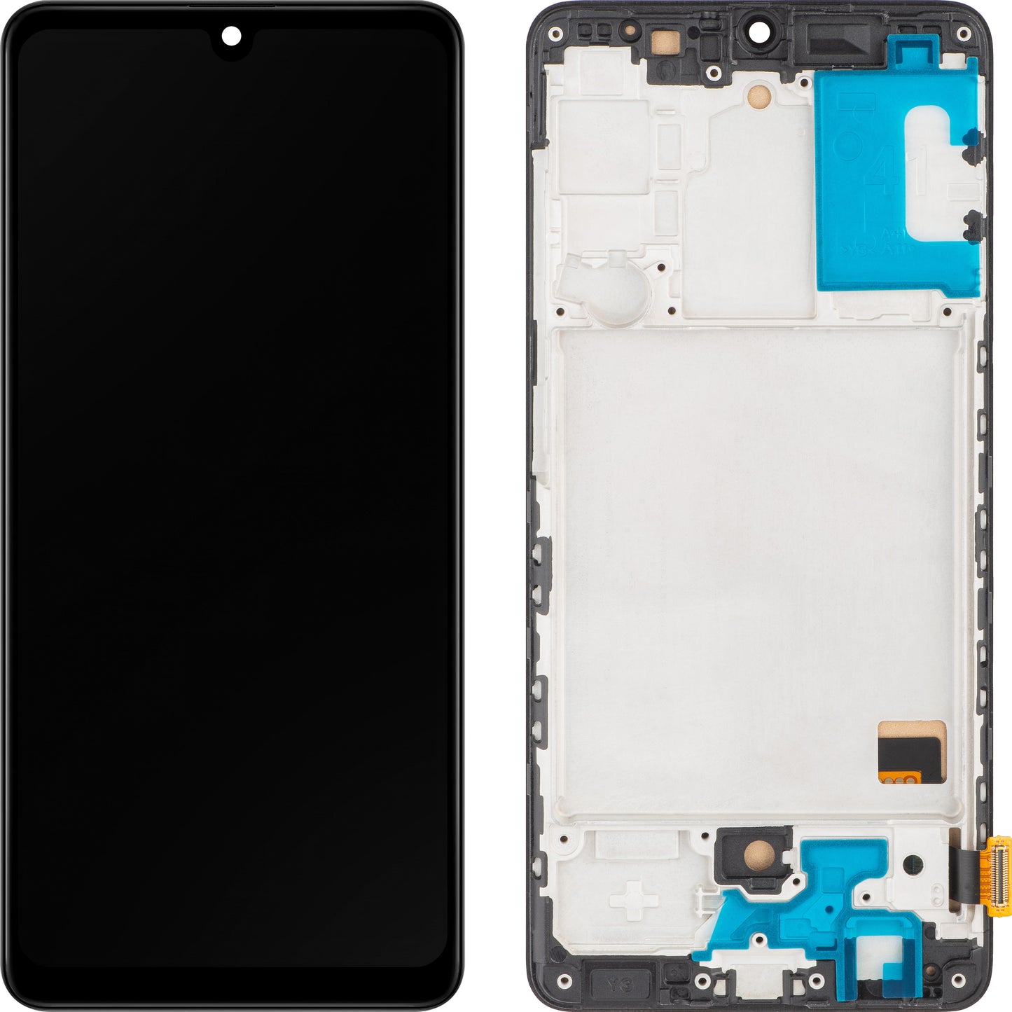 Ecrã tátil MP compatível com Samsung Galaxy A41 A415, com moldura, preto