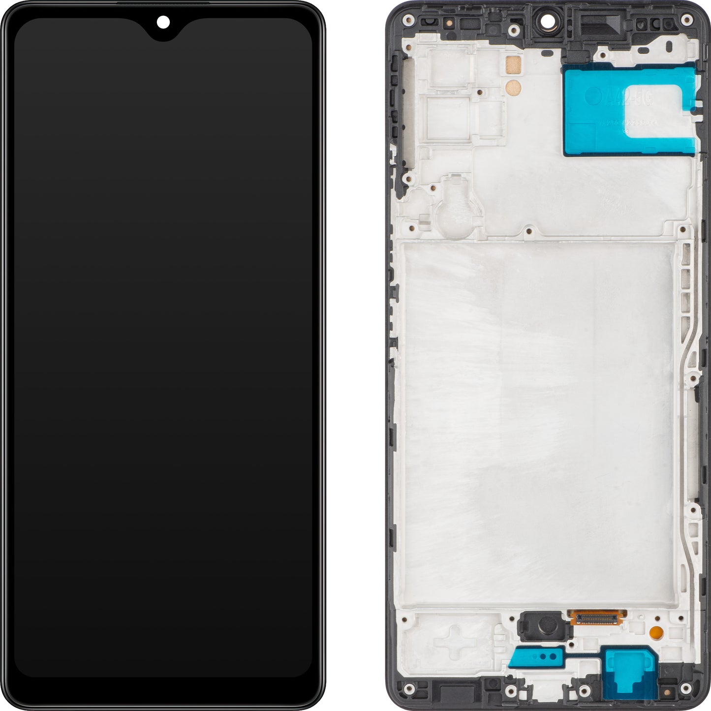 Ecrã tátil MP compatível com Samsung Galaxy A42 5G A426, com moldura, preto