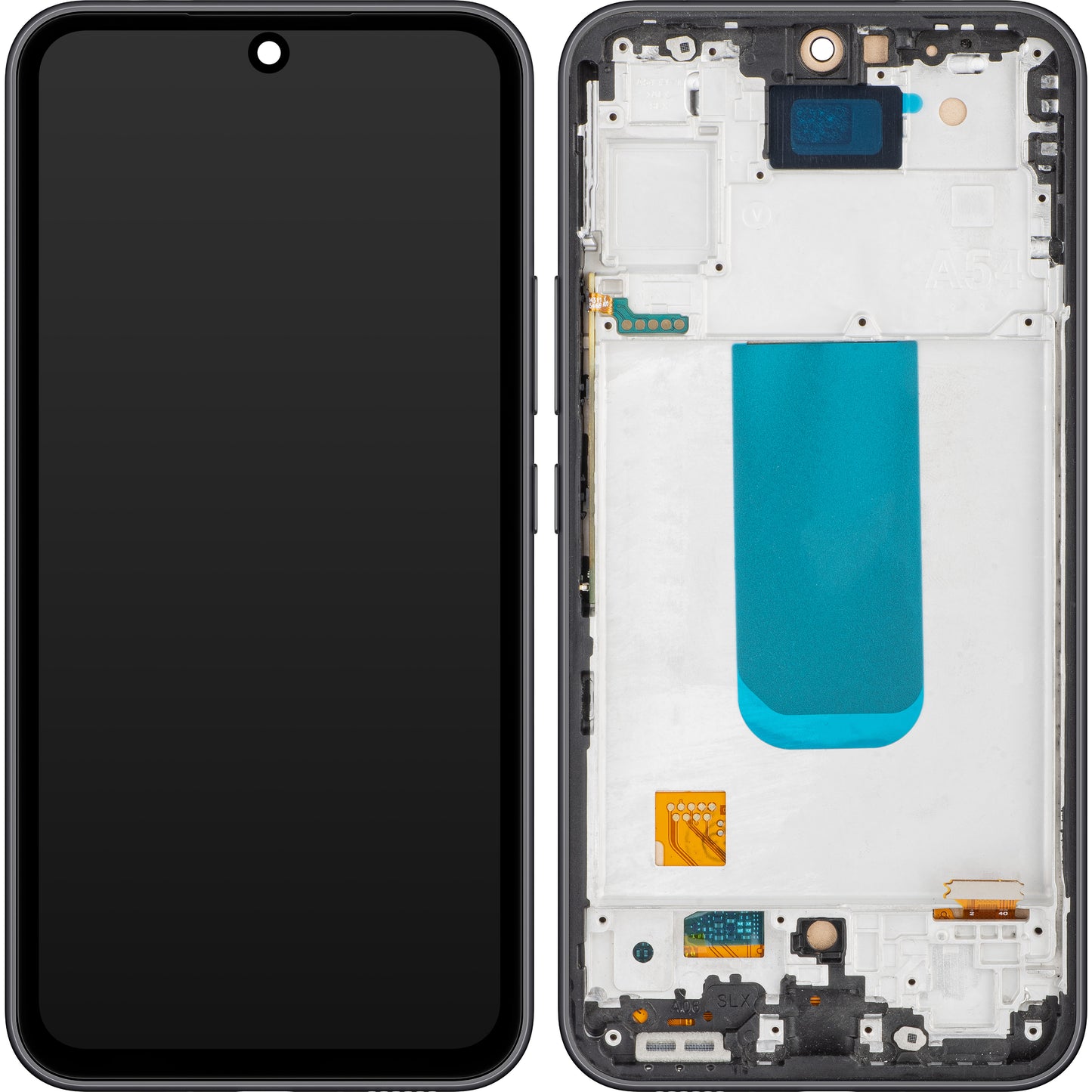 Ecrã tátil MP compatível com Samsung Galaxy A54 A546, com moldura, preto (grafite)