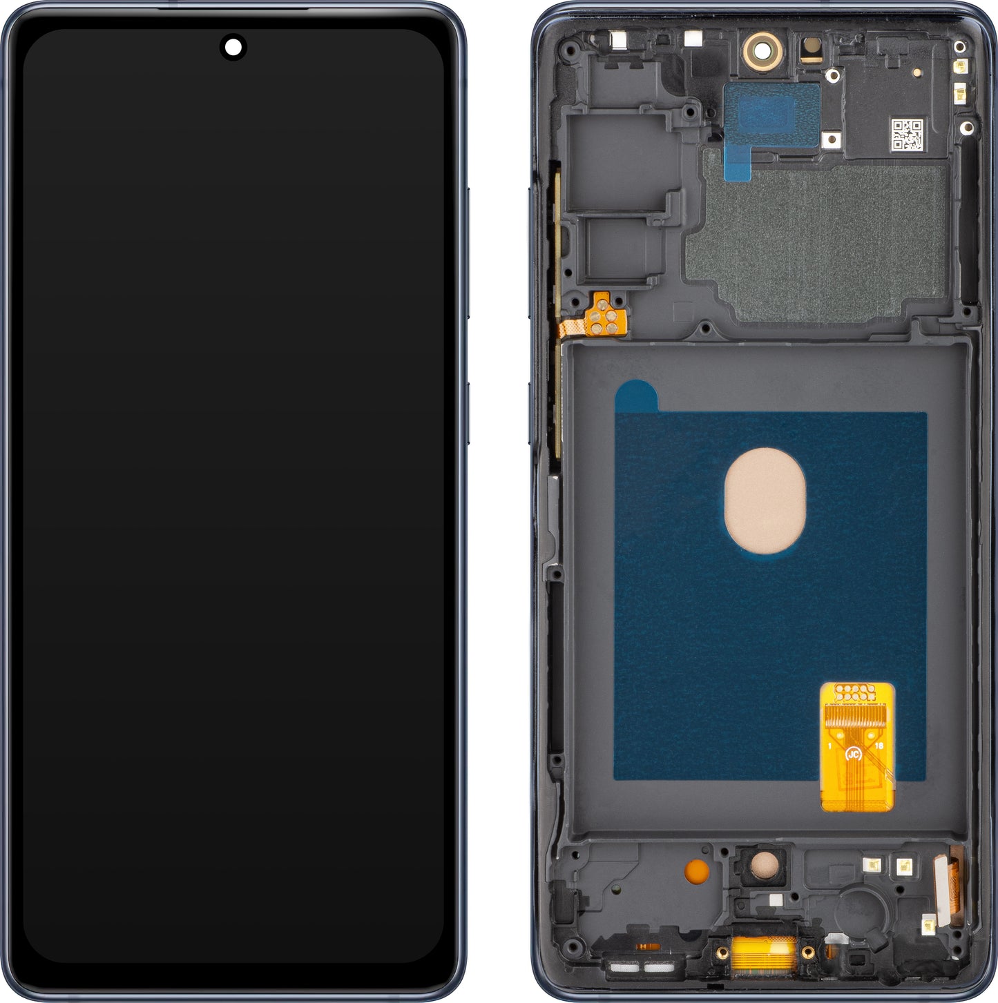 Ecrã tátil MP compatível com o Samsung Galaxy S20 FE G780, com moldura, versão OLED, azul-marinho