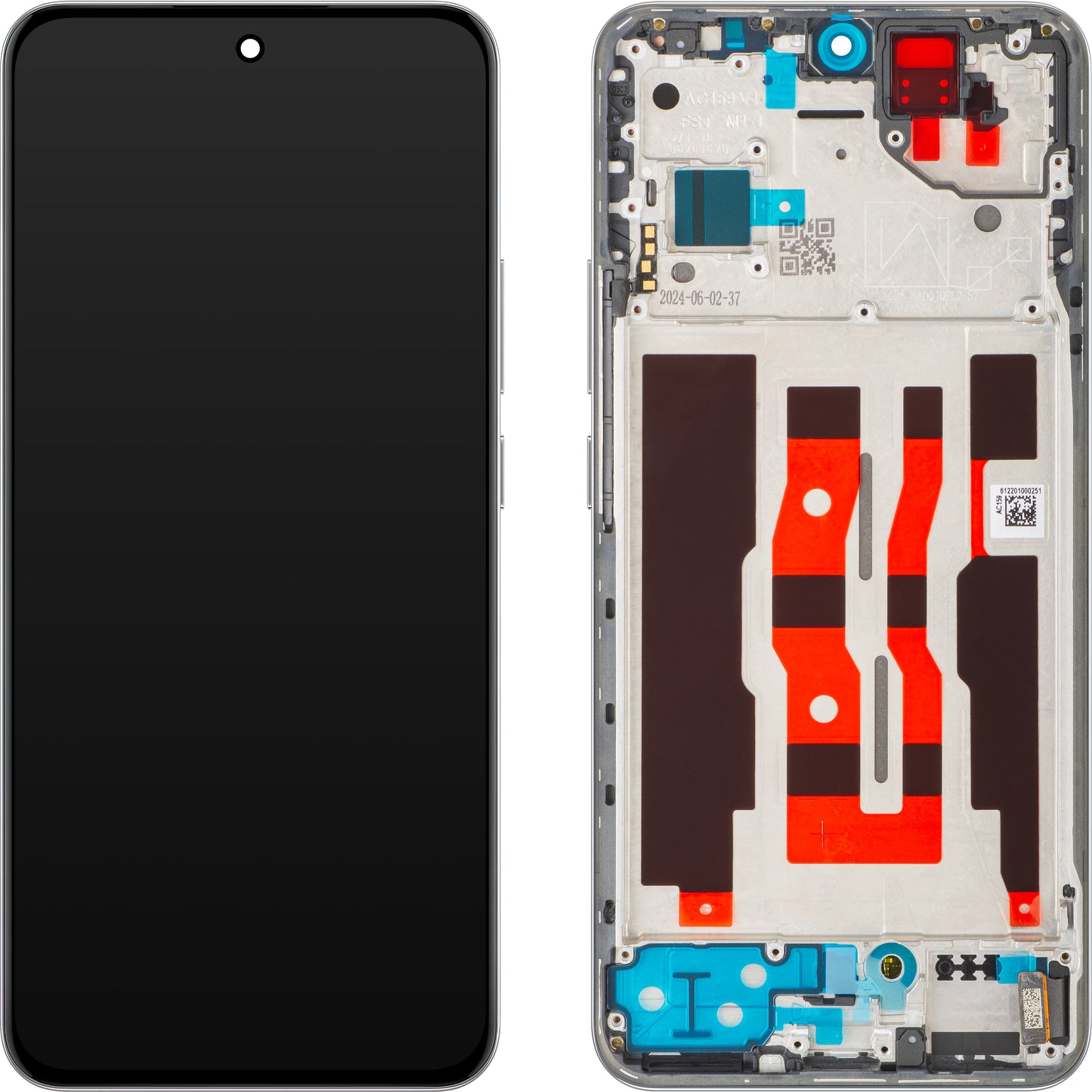 Display com Touchscreen Oppo Reno12, com Moldura, Prateado (Astro Silver), Service Pack 621029000232