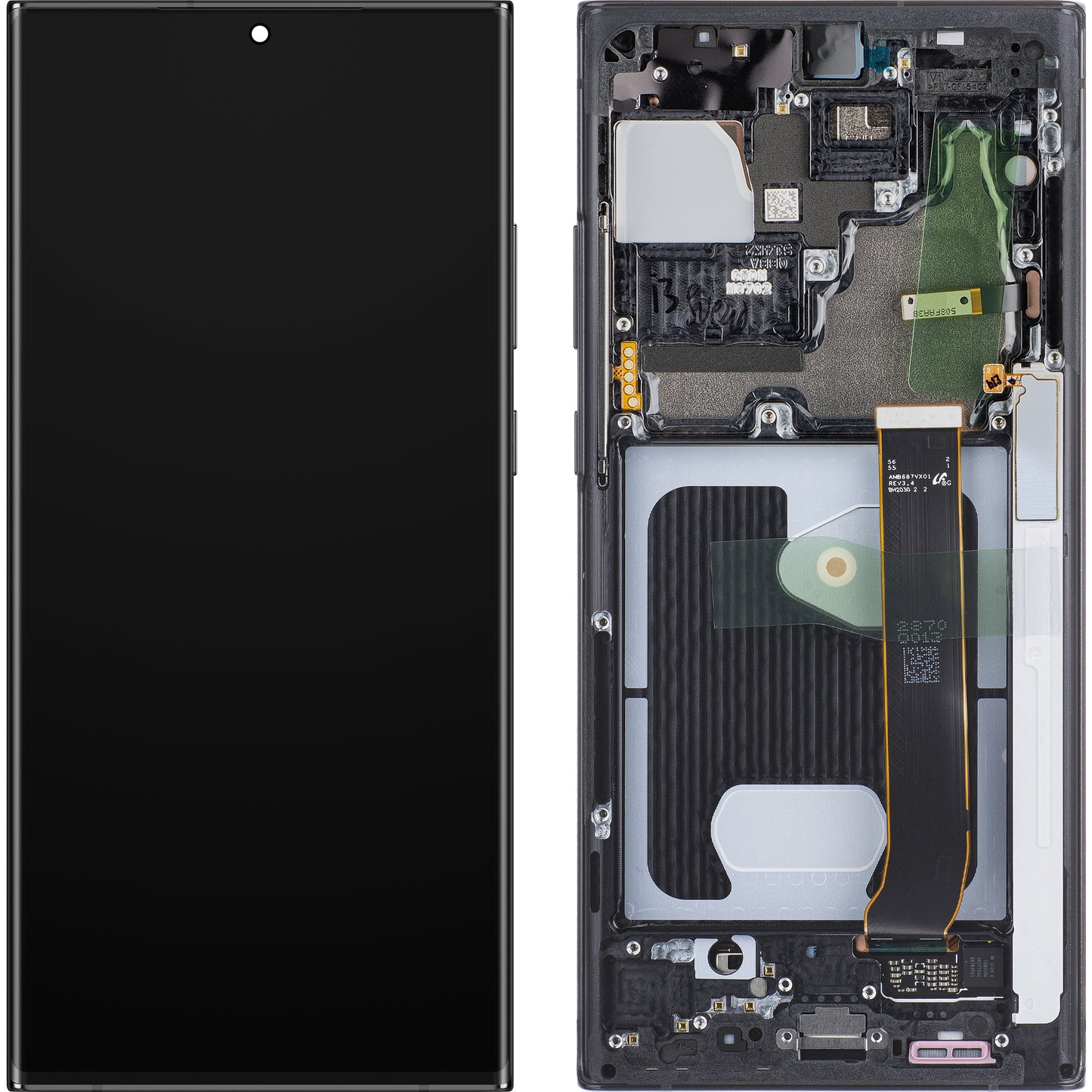 Samsung Galaxy Note 20 Ultra 5G N986 / Note 20 Ultra N985 Ecrã tátil com moldura, preto (Mystic Black), Service Pack GH82-31453A