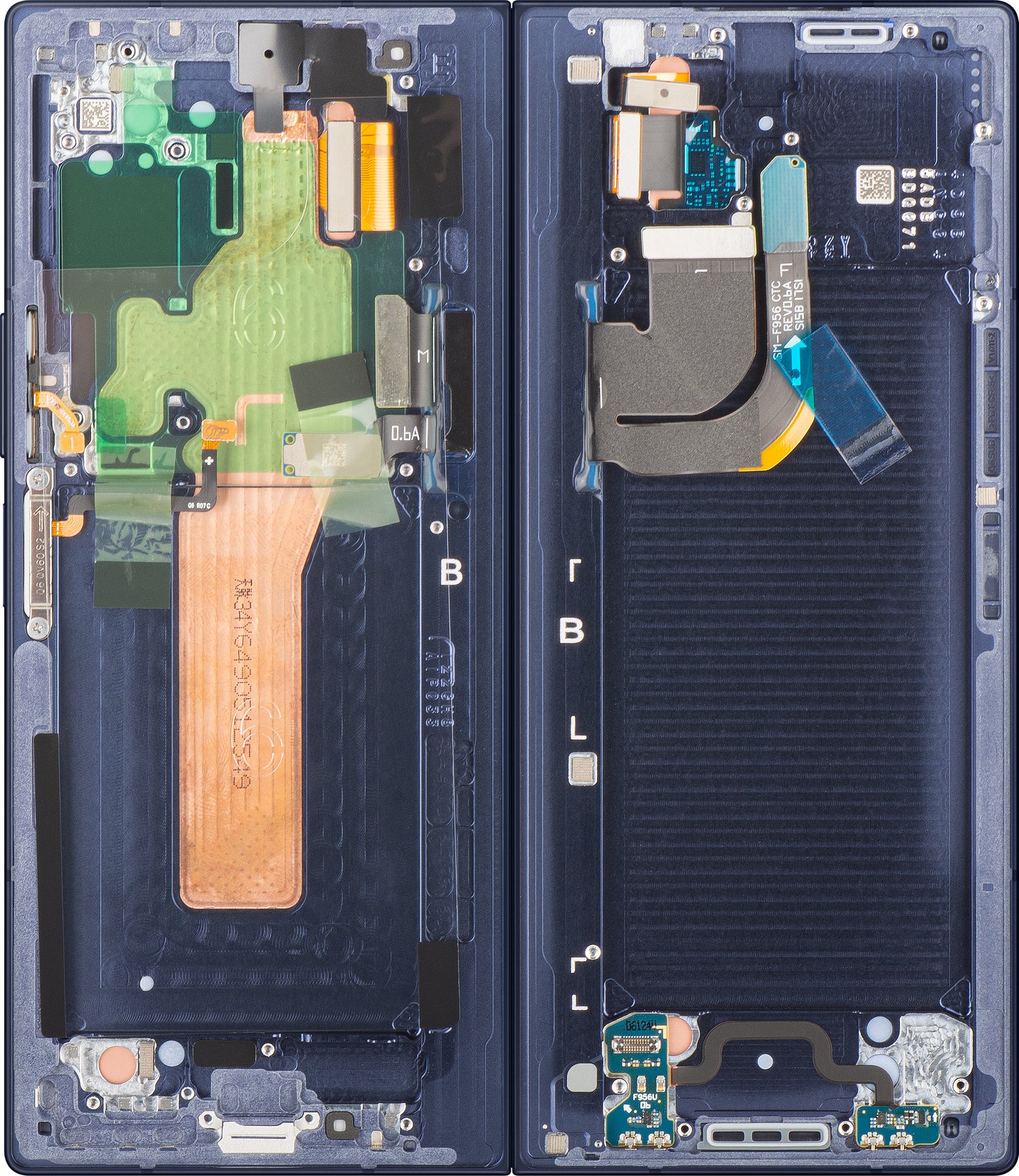 Ecrã com Touchscreen Samsung Galaxy Z Fold6 F956, com Moldura, Sub Inner, Azul Marinho (Navy), Service Pack GH82-35042C