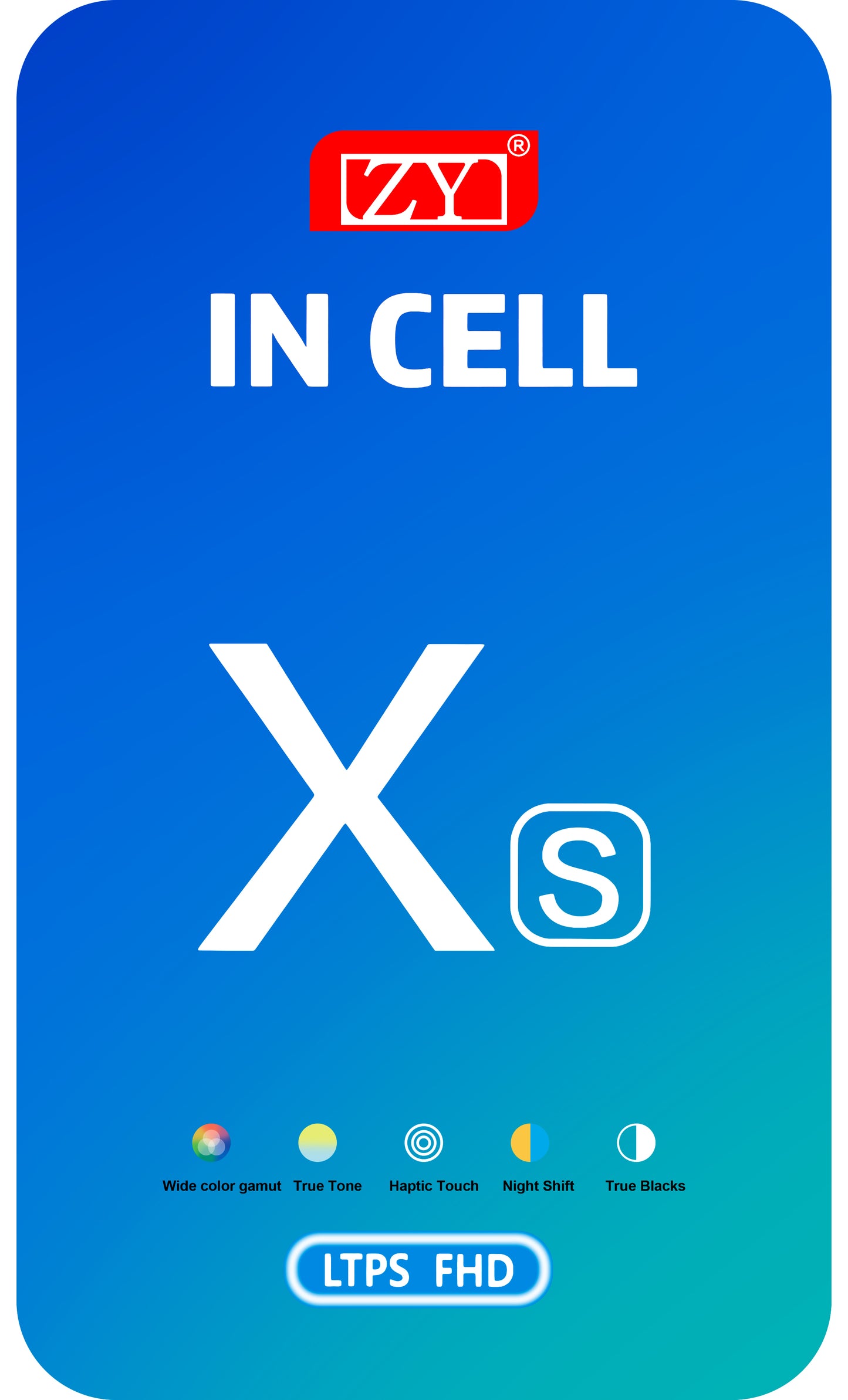 Ecrã tátil ZY para Apple iPhone XS, com moldura, versão LCD In-Cell, preto