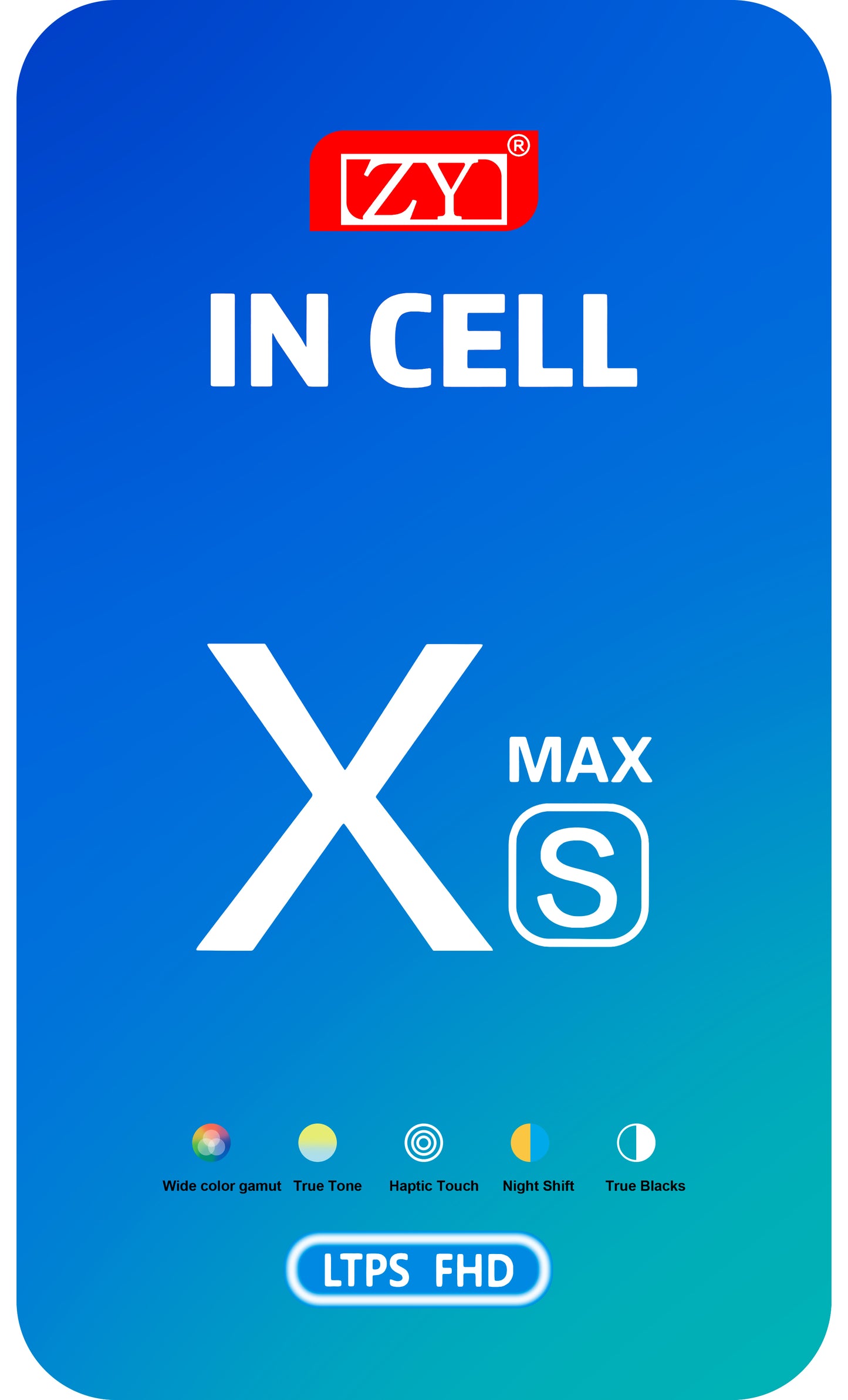 Ecrã tátil ZY para Apple iPhone XS Max, com moldura, versão LCD In-Cell, preto