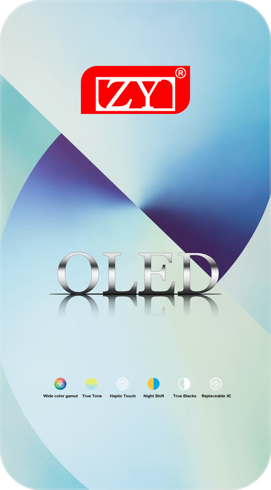 Ecrã tátil ZY para Apple iPhone 13 Pro, com moldura, versão OLED suave, preto