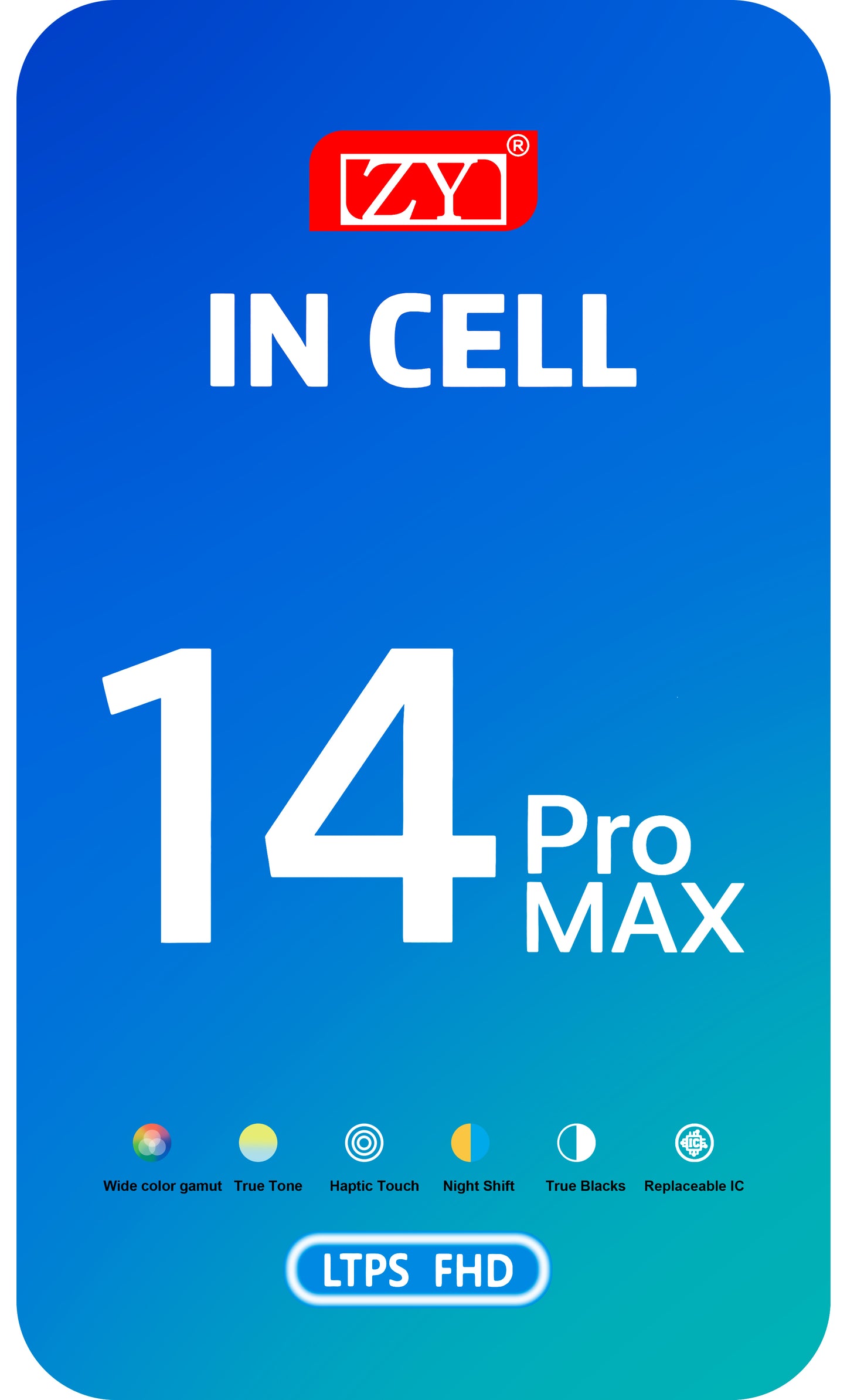 Ecrã com ecrã tátil ZY para Apple iPhone 14 Pro, com Moldura, Versão LCD In-Cell IC Móvel, Preto