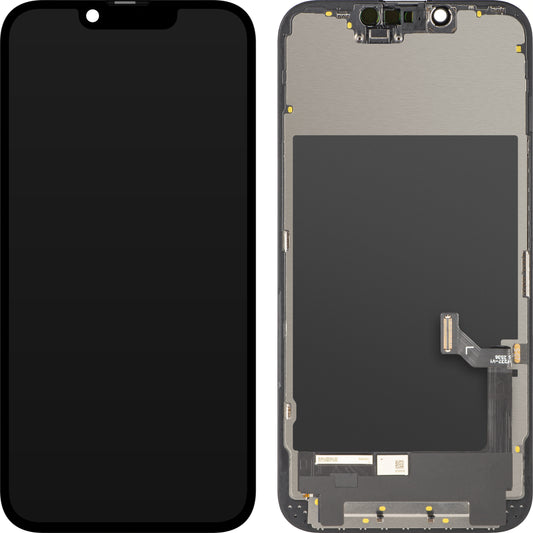 Ecrã com ecrã tátil ZY para Apple iPhone 17e / 16e, com moldura, versão LCD In-Cell IC móvel, preto