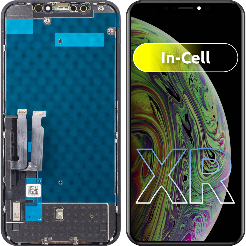 Ecrã tátil ZY para Apple iPhone XR, com moldura, versão LCD In-Cell, preto