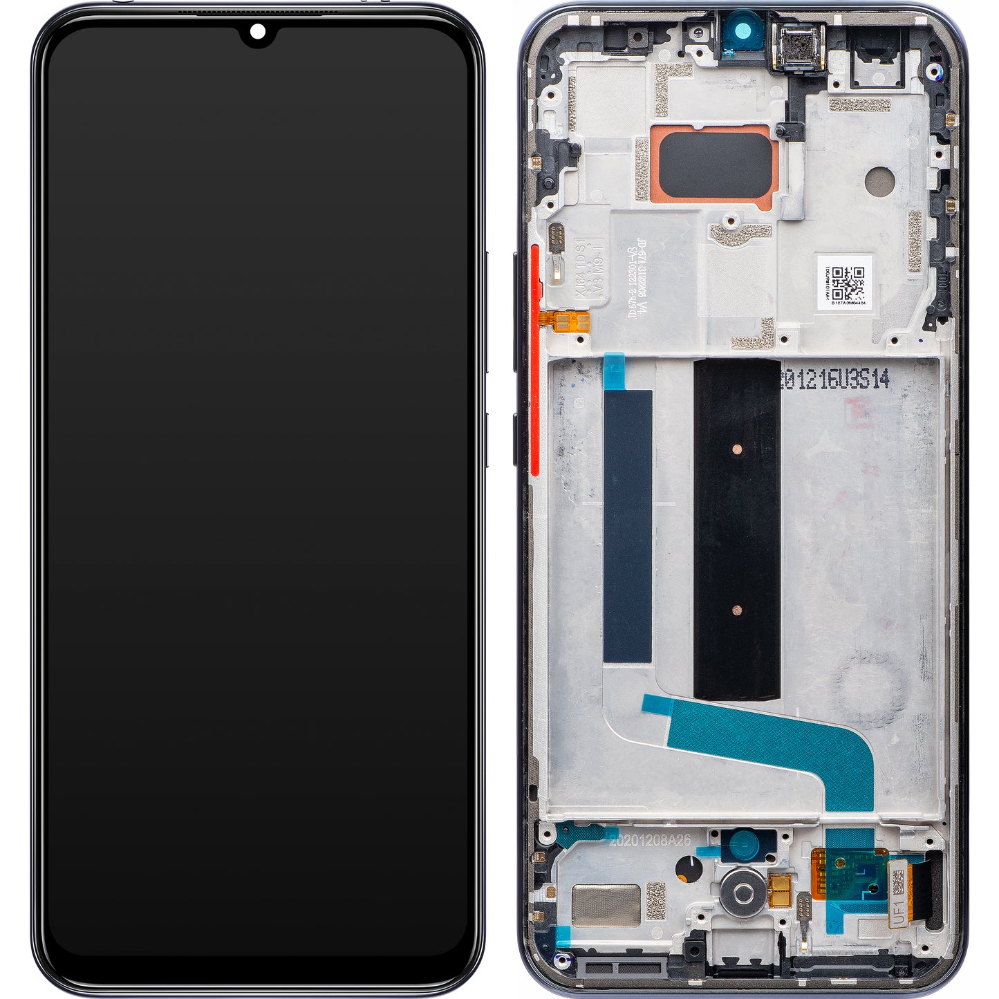 Ecrã com Touchscreen Xiaomi Mi 10 Lite 5G, com Moldura, Cinzento, Service Pack 56000400J900