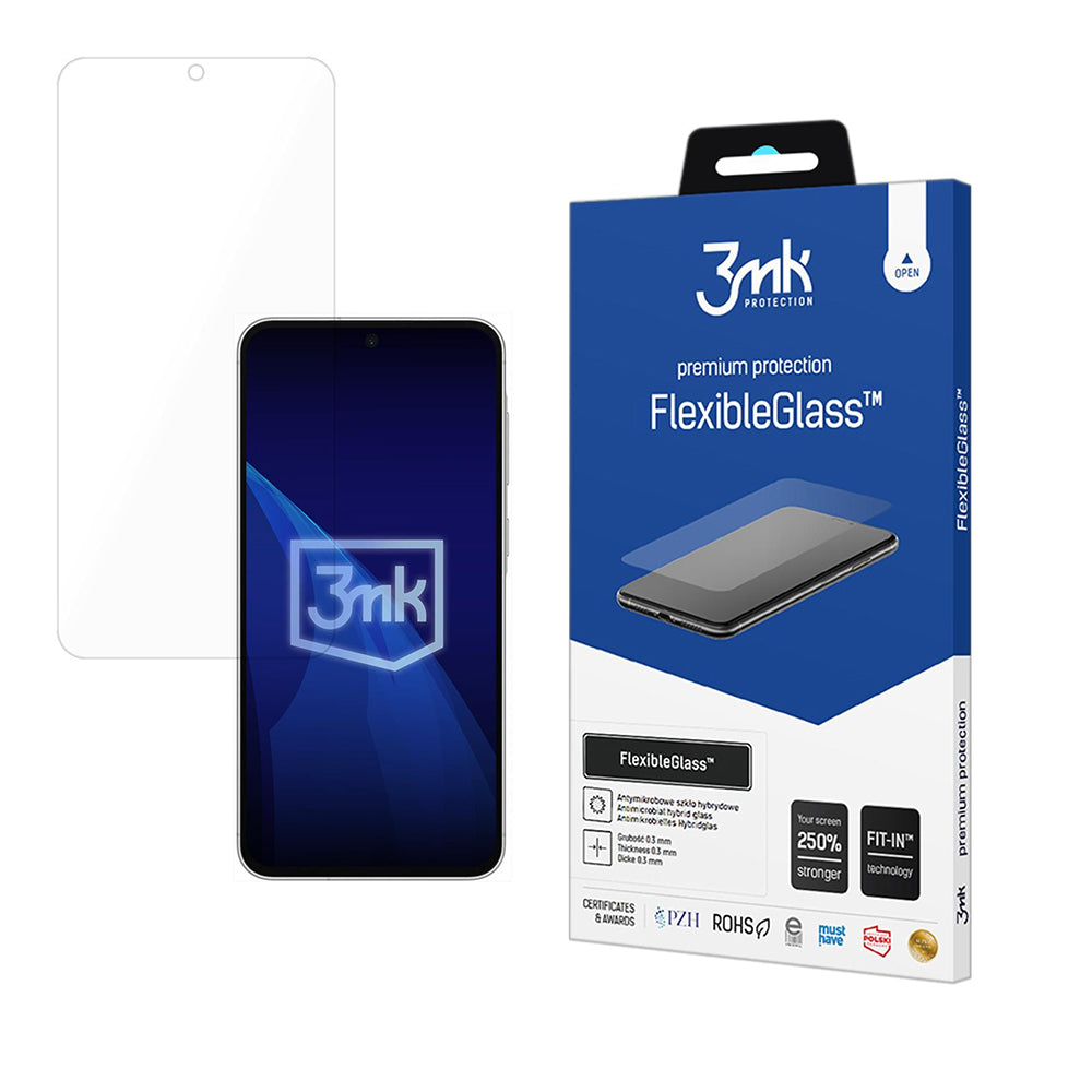 Película protetora de ecrã 3MK FlexibleGlass para Samsung Galaxy A57 5G, Vidro Flexível, Cola Total
