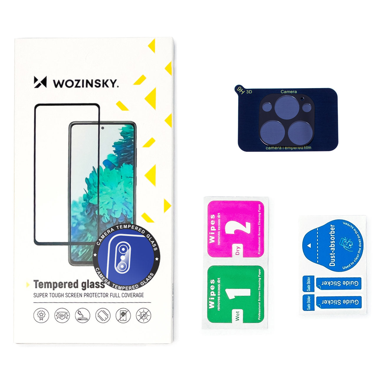 Película Protetora de Câmera Traseira WZK para Apple iPhone 15 Pro Max, Vidro Temperado, Preta