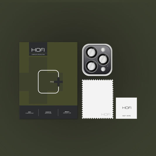 Película protetora da câmara traseira Tampa traseira da câmara HOFI CamRing PRO+ para Apple iPhone 16 Pro Max / 16 Pro, Proteção de vidro, Preto