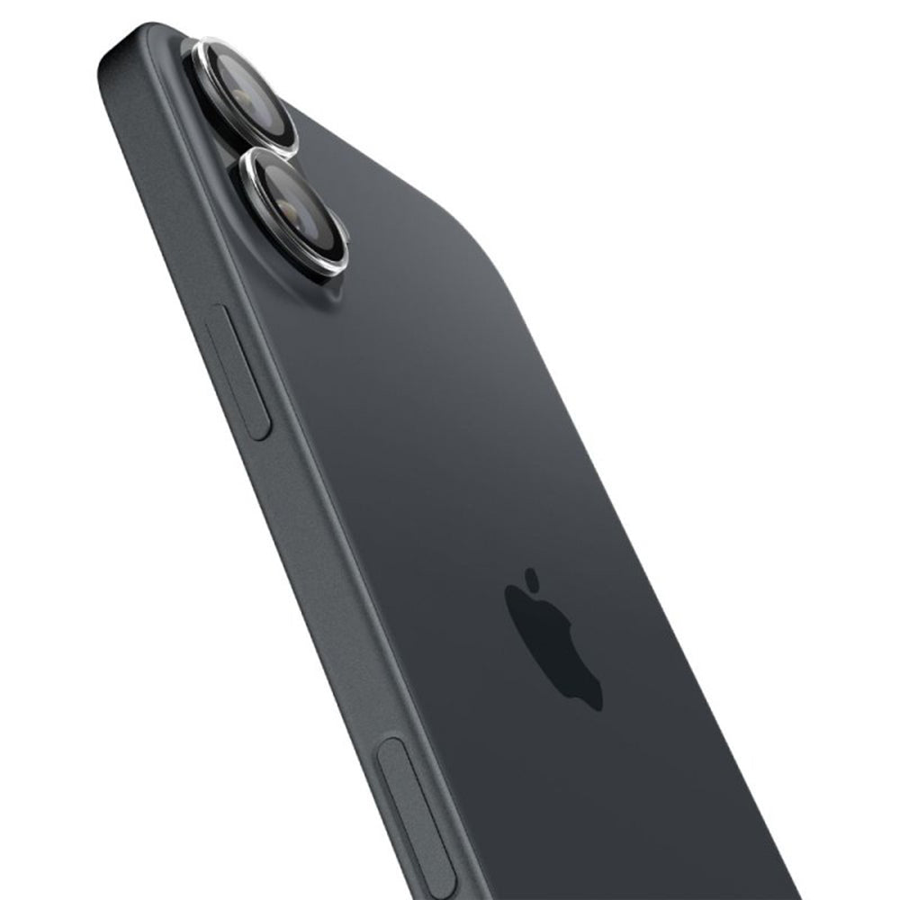 Película protetora da câmara traseira Spigen EZ FIT para Apple iPhone 16 Plus / 16, Proteção de vidro, Conjunto 2 peças, Transparente AGL07921