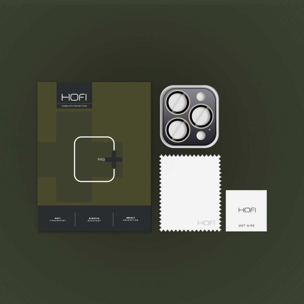 Película protetora para a câmara traseira HOFI CamRing PRO+ para Apple iPhone 16 Pro Max / 16 Pro, proteção de vidro, cinzento