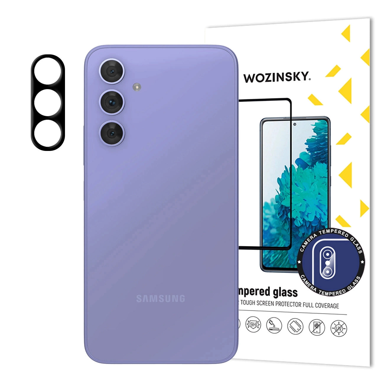 Película protetora para Câmara Traseira WZK para Samsung Galaxy S25 S931, Vidro Temperado, Preto
