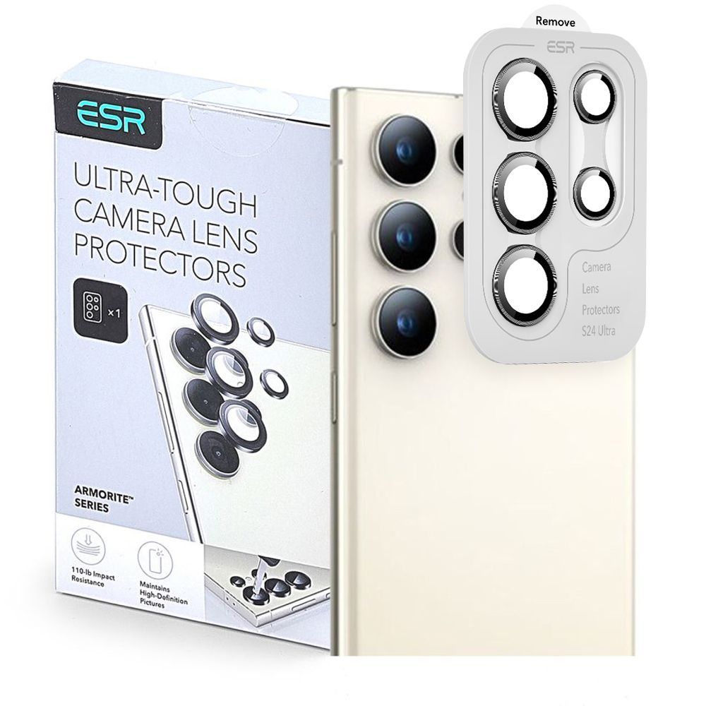 Película Protetora de Câmera Traseira ESR Armorite para Samsung Galaxy S25 Ultra S938, Vidro Temperado, Preta