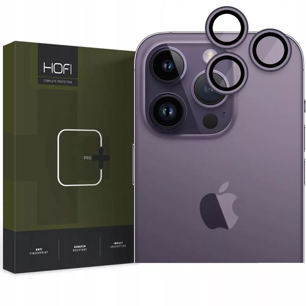 Película de proteção para câmera traseira Tech-Protect CamRing Fit+ para Apple iPhone 14 Pro Max / 14 Pro, Vidro Temperado, Roxo