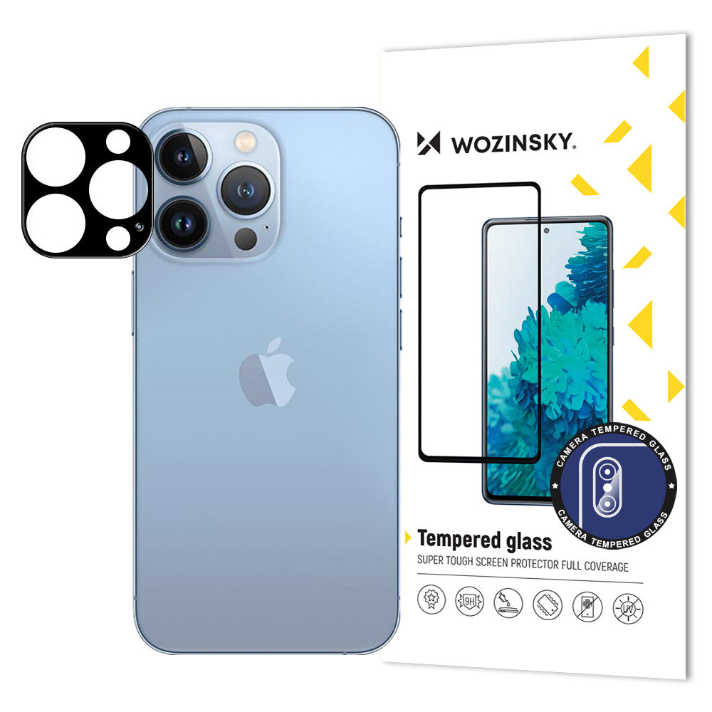 Película Protetora de Câmera Traseira WZK para Apple iPhone 15 Pro Max, Vidro Temperado, Preta