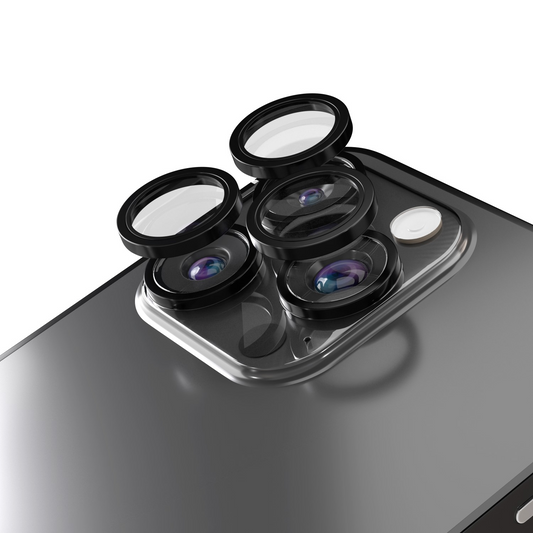 Película protetora para Câmara Traseira Etteri para Apple iPhone 16 Pro Max / 16 Pro, Vidro Temperado, Preto
