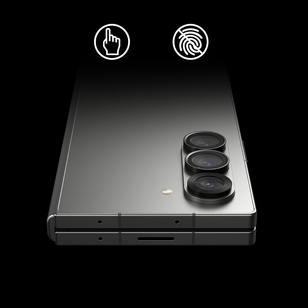 Película Protetora de Câmera Traseira Ringke para Samsung Galaxy Z Fold6 F956, Vidro Temperado, Conjunto de 2 peças, Preta