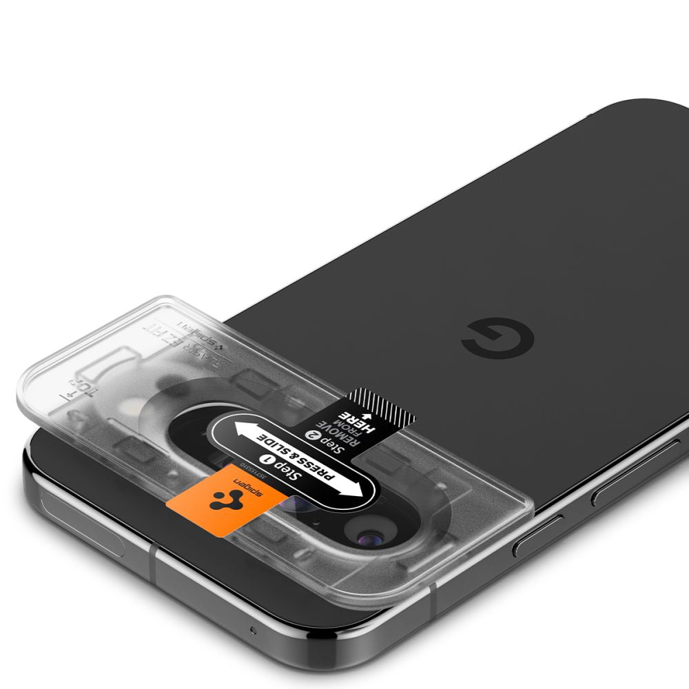 Película protetora da câmara traseira Spigen EZ FIT para Google Pixel 9 Pro, proteção de vidro, conjunto de 2 peças AGL08444