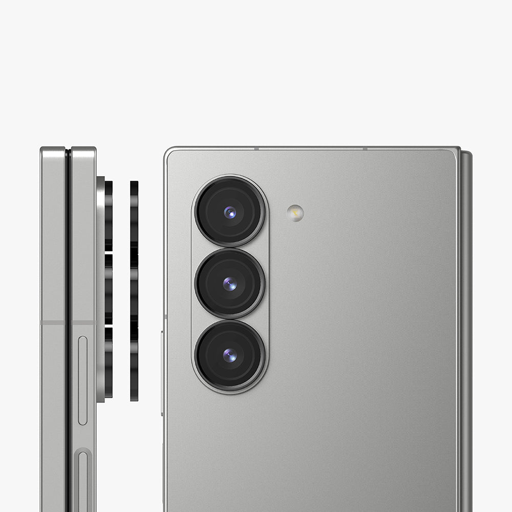 Película Protetora de Câmera Traseira Ringke para Samsung Galaxy Z Fold6 F956, Vidro Temperado, Conjunto de 2 peças, Preta