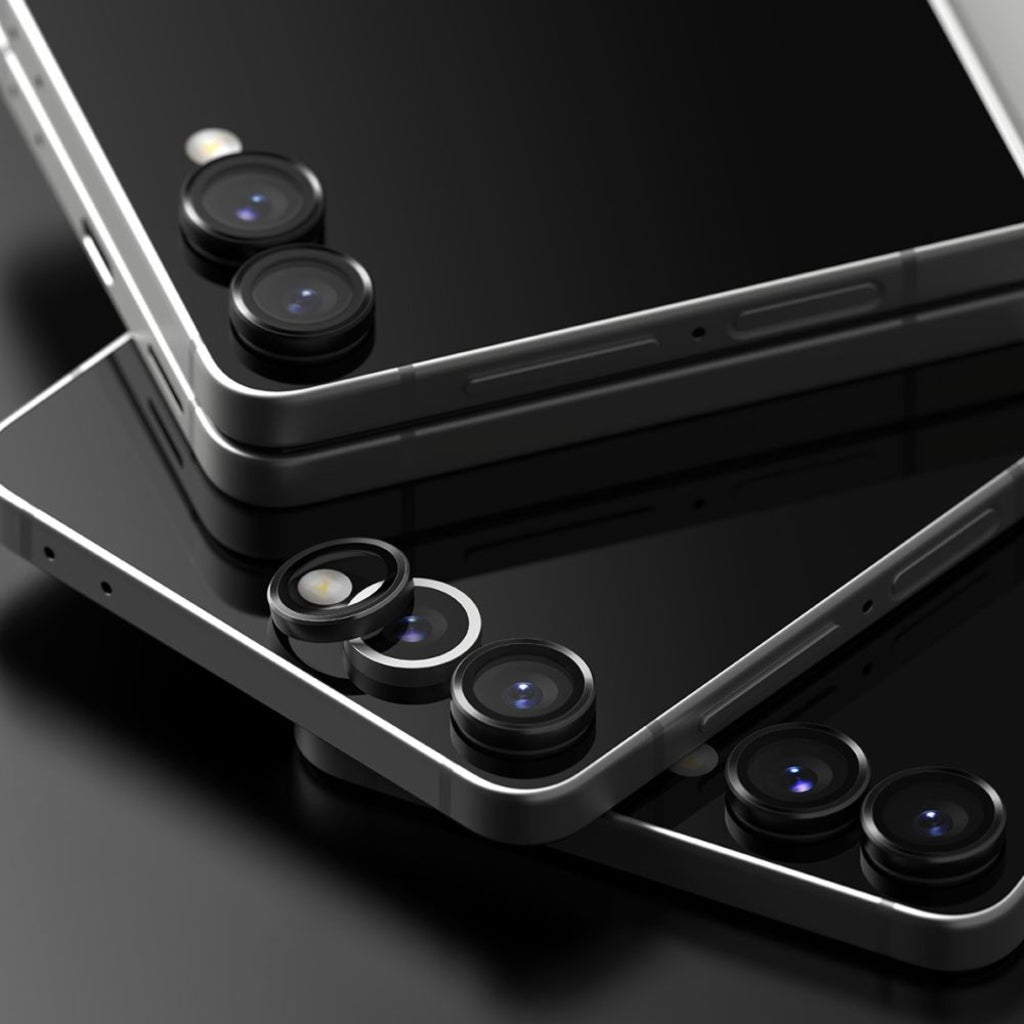 Película Protetora de Câmera Traseira Ringke para Samsung Galaxy Z Flip7 F766, Vidro Temperado, Conjunto de 2 peças, Preta