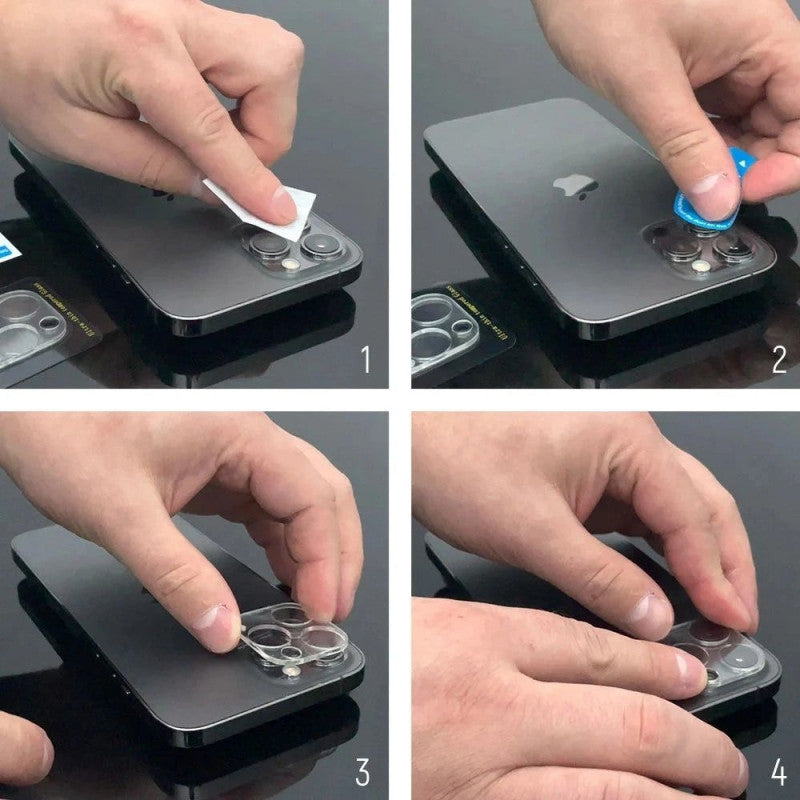 Película Protetora de Câmera Traseira WZK para Apple iPhone 17, Vidro Temperado, Conjunto de 2 peças, Preta